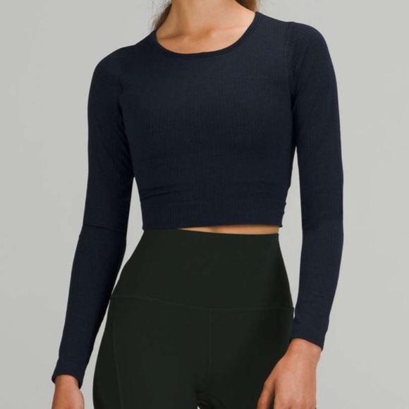 lululemon athletica Tops - Lululemon Ebb to Street Long Sleeve True Navy Size 2